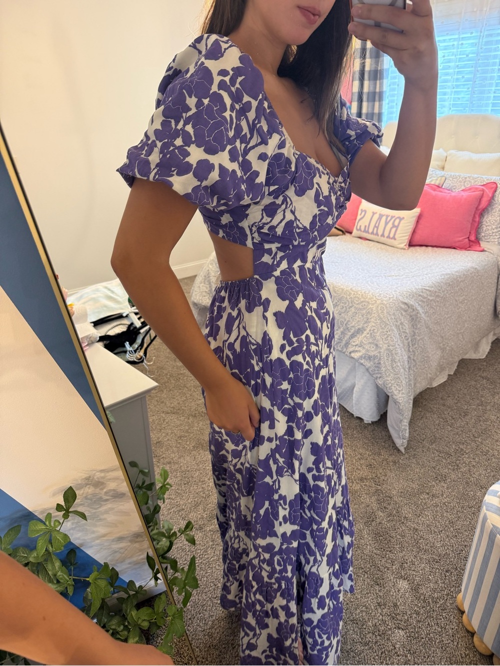 Free the Roses Purple and White Floral Maxi Dress - Picture 3 of 4
